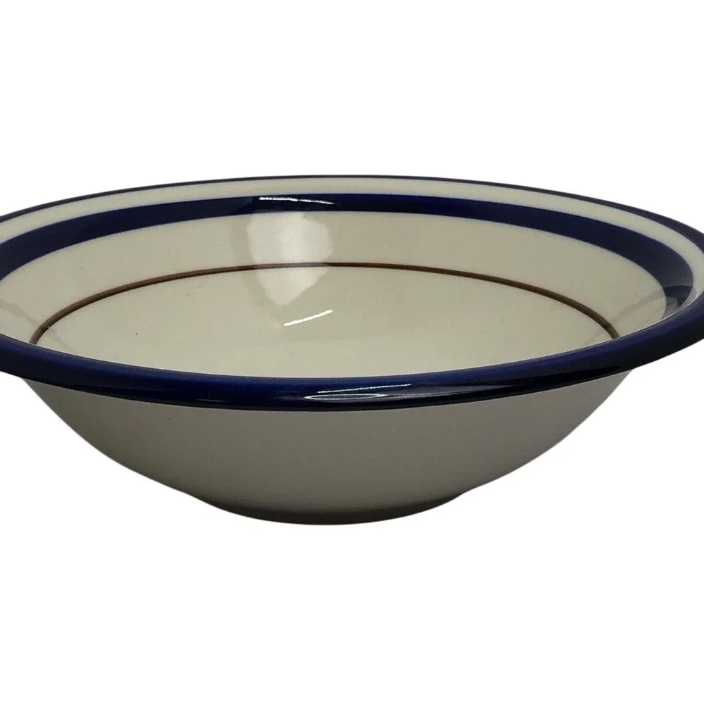 Platter and Bowl Saturn Blue 280 Made In‎ Japan Discontinued Two-Piece Blue Rim